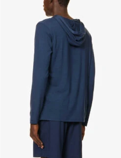 Basel Relaxed-fit Stretch-jersey Hoody -Outlet Daily Tops Store R04170075 NAVY ALT03