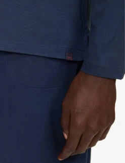 Basel Relaxed-fit Stretch-jersey Hoody -Outlet Daily Tops Store R04170075 NAVY ALT04