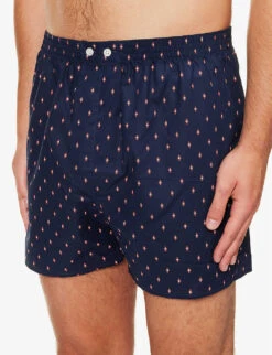 Nelson Graphic-pattern Regular-fit Cotton-poplin Boxers -Outlet Daily Tops Store R04170104 NAV ALT03