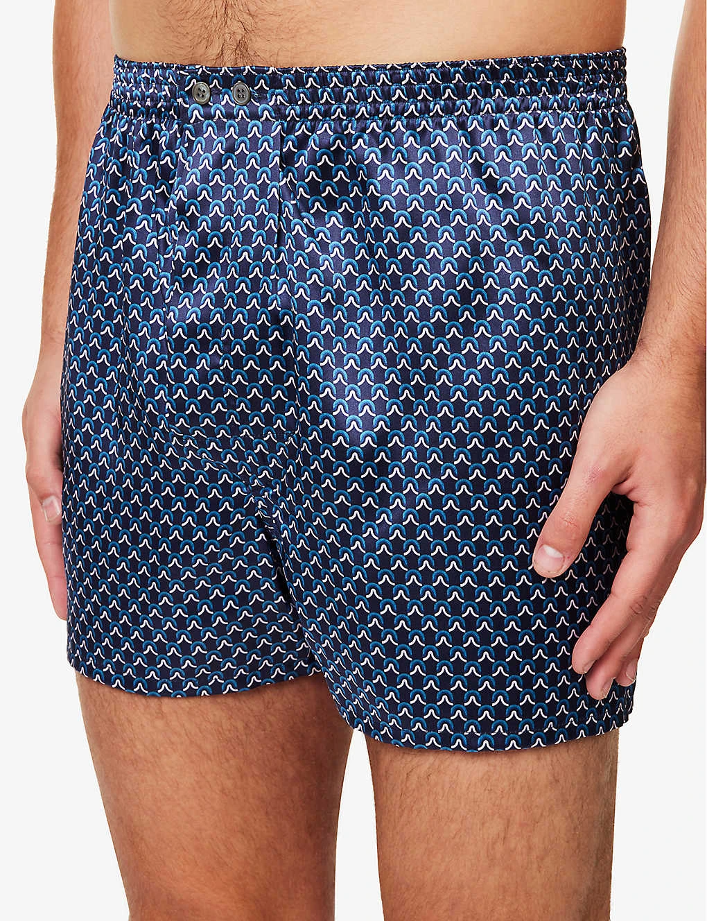 Brindisi Geometric-print Relaxed-fit Silk Boxers 4 Brindisi Geometric-print Relaxed-fit Silk Boxers - Image 4