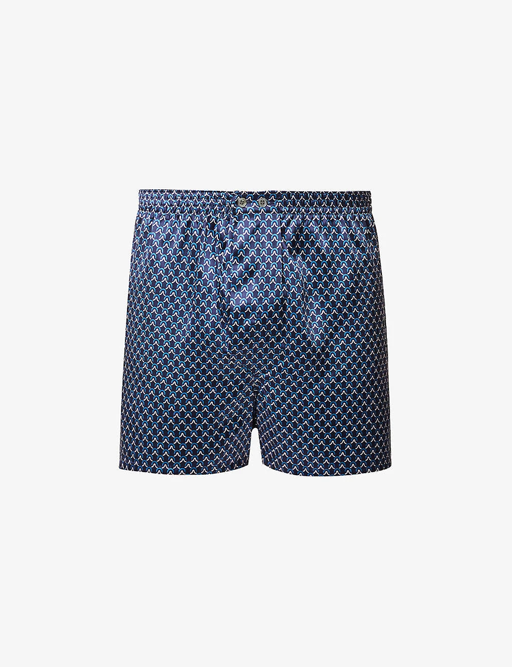 Brindisi Geometric-print Relaxed-fit Silk Boxers 1 Brindisi Geometric-print Relaxed-fit Silk Boxers