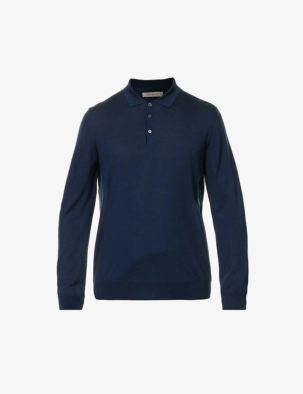 CORNELIANI Collared Relaxed-fit Wool Polo Shirt 1 CORNELIANI Collared Relaxed-fit Wool Polo Shirt