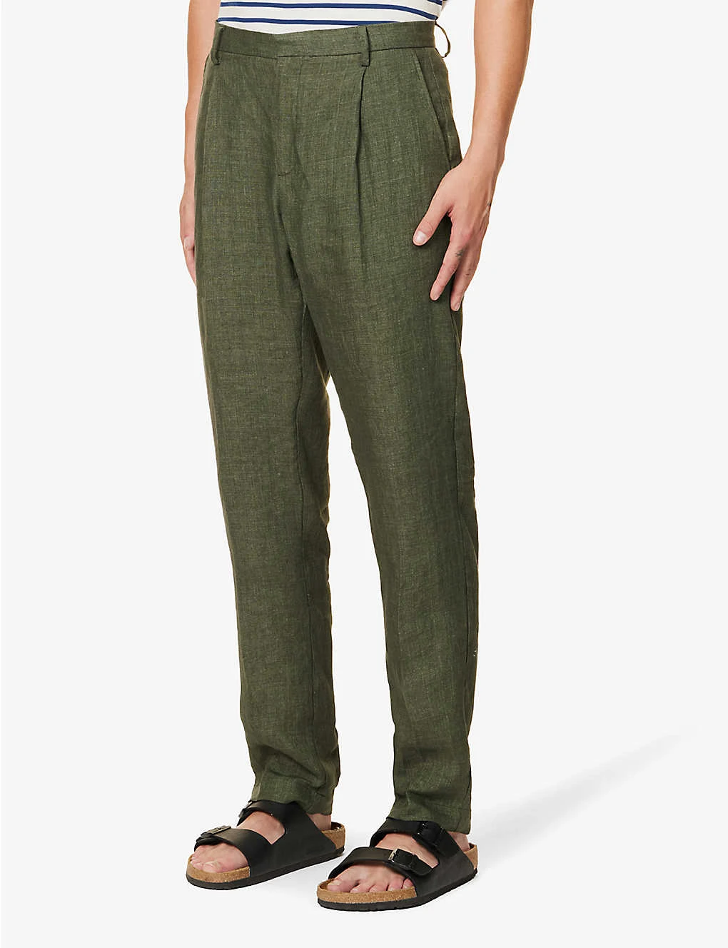 Sunspel Pleated Slip-pocket Straight-leg Regular-fit Linen Trousers 3 Sunspel Pleated Slip-pocket Straight-leg Regular-fit Linen Trousers - Image 3