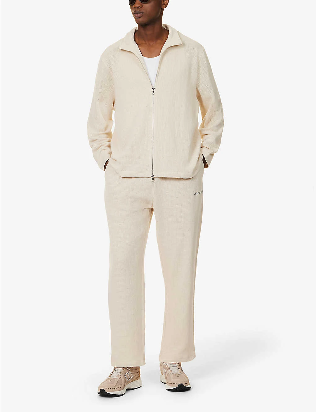 Loose-weave Brand-embroidered Cotton Trousers 2 Loose-weave Brand-embroidered Cotton Trousers - Image 2