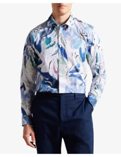 Ted Baker Clunie Regular-fit Cotton Shirt -Outlet Daily Tops Store R04172746 MULTICOL ALT02