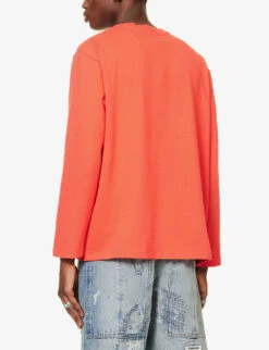 Brand-print Regular-fit Cotton-jersey T-shirt -Outlet Daily Tops Store R04173417 INFRARED ALT03