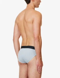 Pureness Logo-waistband Stretch-jersey Briefs -Outlet Daily Tops Store R04173767 SKYBLUE ALT02