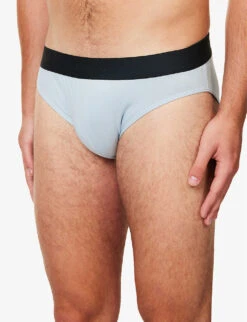 Pureness Logo-waistband Stretch-jersey Briefs -Outlet Daily Tops Store R04173767 SKYBLUE ALT03