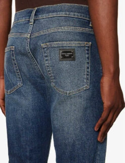 Dolce & Gabbana Brand-plaque Regular-fit Straight-leg Stretch-denim Jeans -Outlet Daily Tops Store R04174018 COMBINEDCOLOUR ALT04