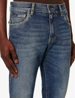Dolce & Gabbana Brand-plaque Regular-fit Straight-leg Stretch-denim Jeans -Outlet Daily Tops Store R04174018 COMBINEDCOLOUR ALT05