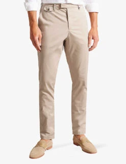 Ted Baker Danay Slim-fit Mid-rise Stretch-cotton Trousers 6 Ted Baker Danay Slim-fit Mid-rise Stretch-cotton Trousers -Outlet Daily Tops Store R04174570 STONE ALT02