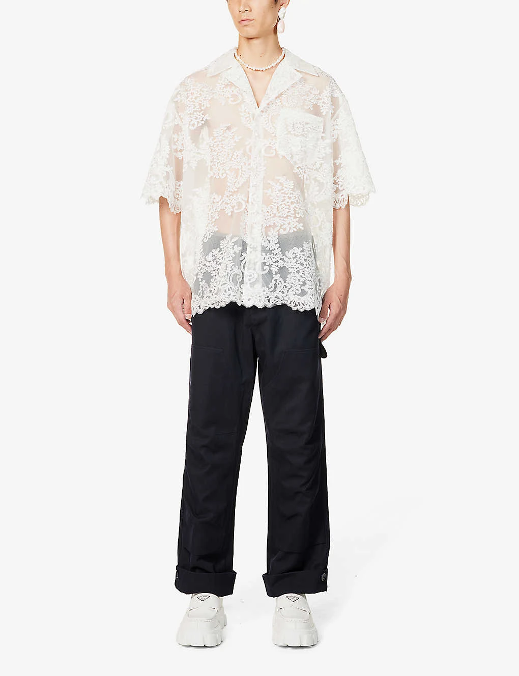 Simone Rocha Short-sleeved Boxy-fit Lace Shirt 2 Simone Rocha Short-sleeved Boxy-fit Lace Shirt - Image 2