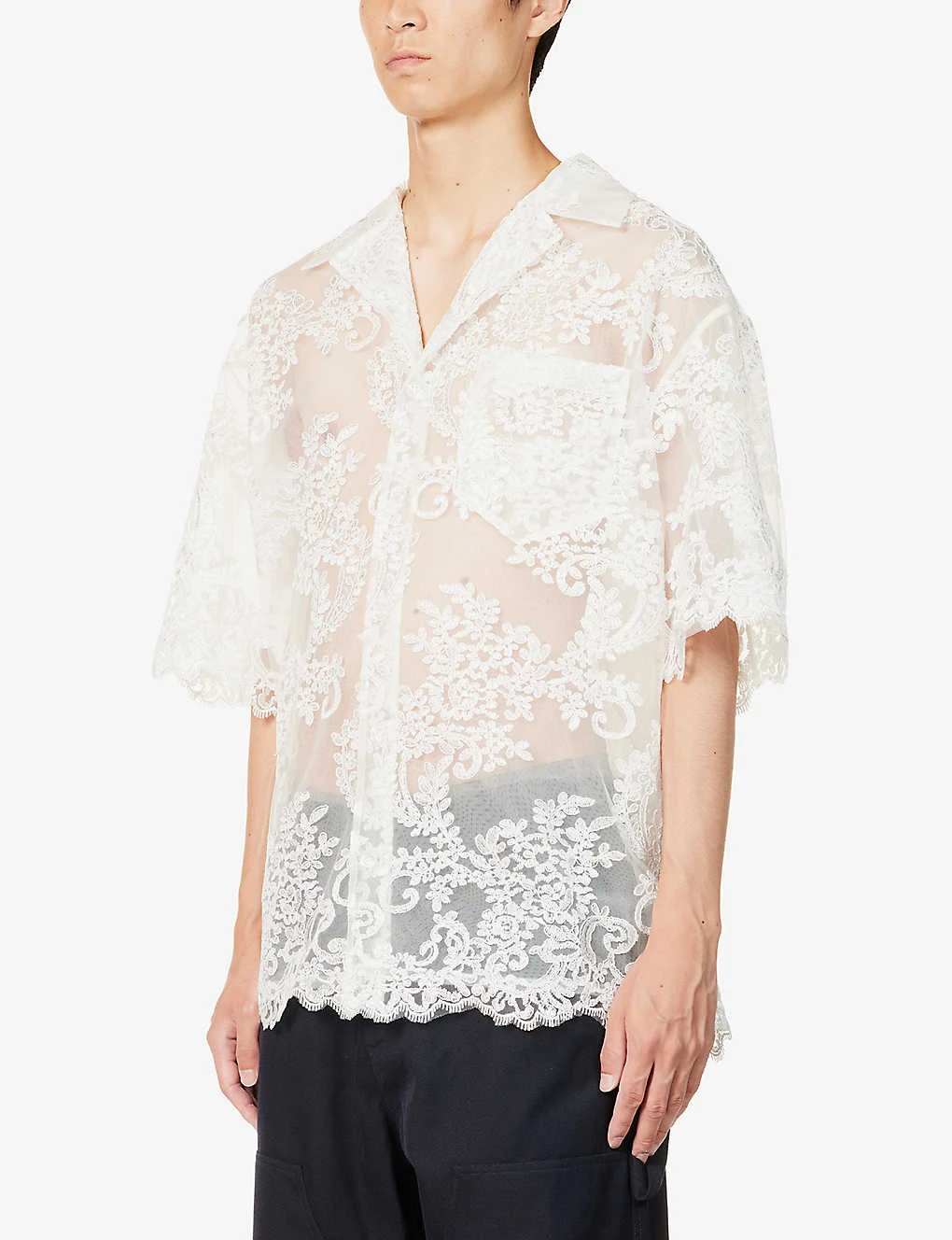 Simone Rocha Short-sleeved Boxy-fit Lace Shirt 3 Simone Rocha Short-sleeved Boxy-fit Lace Shirt - Image 3