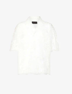 Simone Rocha Short-sleeved Boxy-fit Lace Shirt
