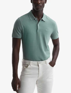 Reiss Peters Slim-fit Cotton Polo Shirt -Outlet Daily Tops Store R04180971 SAGE ALT02