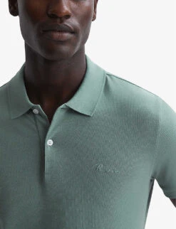 Reiss Peters Slim-fit Cotton Polo Shirt -Outlet Daily Tops Store R04180971 SAGE ALT04