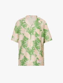 Valentino Pineapple-print Oversized-fit Cotton-poplin Shirt