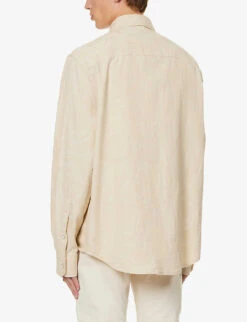 Versace Jacquard-patterned Regular-fit Denim Shirt 8 Versace Jacquard-patterned Regular-fit Denim Shirt -Outlet Daily Tops Store R04181568 ECRUBEIGE ALT03