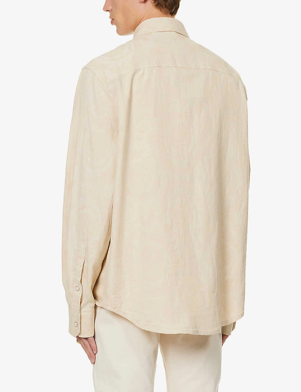 Versace Jacquard-patterned Regular-fit Denim Shirt 4 Versace Jacquard-patterned Regular-fit Denim Shirt - Image 4