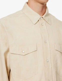 Versace Jacquard-patterned Regular-fit Denim Shirt 9 Versace Jacquard-patterned Regular-fit Denim Shirt -Outlet Daily Tops Store R04181568 ECRUBEIGE ALT04