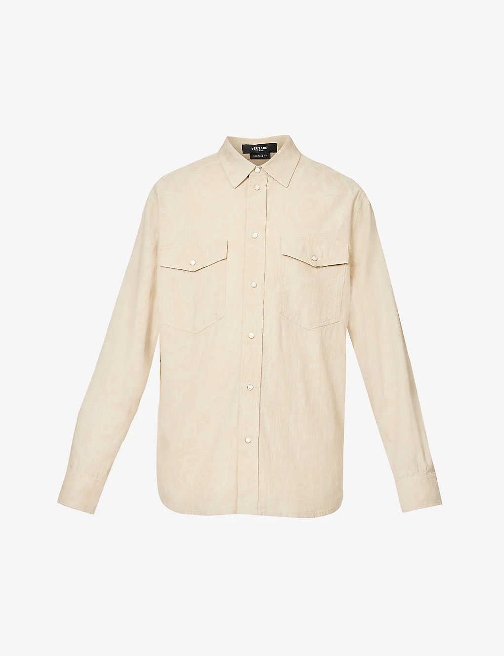 Versace Jacquard-patterned Regular-fit Denim Shirt 1 Versace Jacquard-patterned Regular-fit Denim Shirt