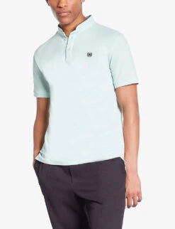 THE KOOPLES Logo-embroidered Short-sleeve Cotton Polo 7 THE KOOPLES Logo-embroidered Short-sleeve Cotton Polo -Outlet Daily Tops Store R04181620 OCEAN ALT02