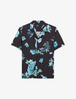 THE KOOPLES Floral-print Hawaiian-collar Woven Shirt