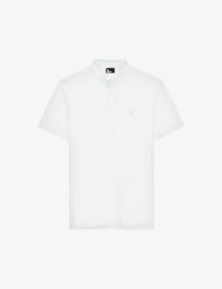 THE KOOPLES Logo-embroidered Officer-collar Cotton Polo Shirt