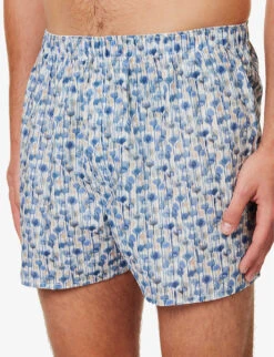 Sunspel Graphic-print Mid-rise Cotton-poplin Boxers -Outlet Daily Tops Store R04181924 LIBERTYWATERCOLFLOR ALT03
