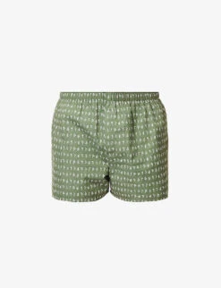 Sunspel Floral-print Mid-rise Cotton-poplin Boxers