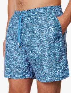 Sunspel Graphic-print Mid-rise Recycled-polyester Swim Shorts 9 Sunspel Graphic-print Mid-rise Recycled-polyester Swim Shorts -Outlet Daily Tops Store R04181938 TURQUOISE ALT04