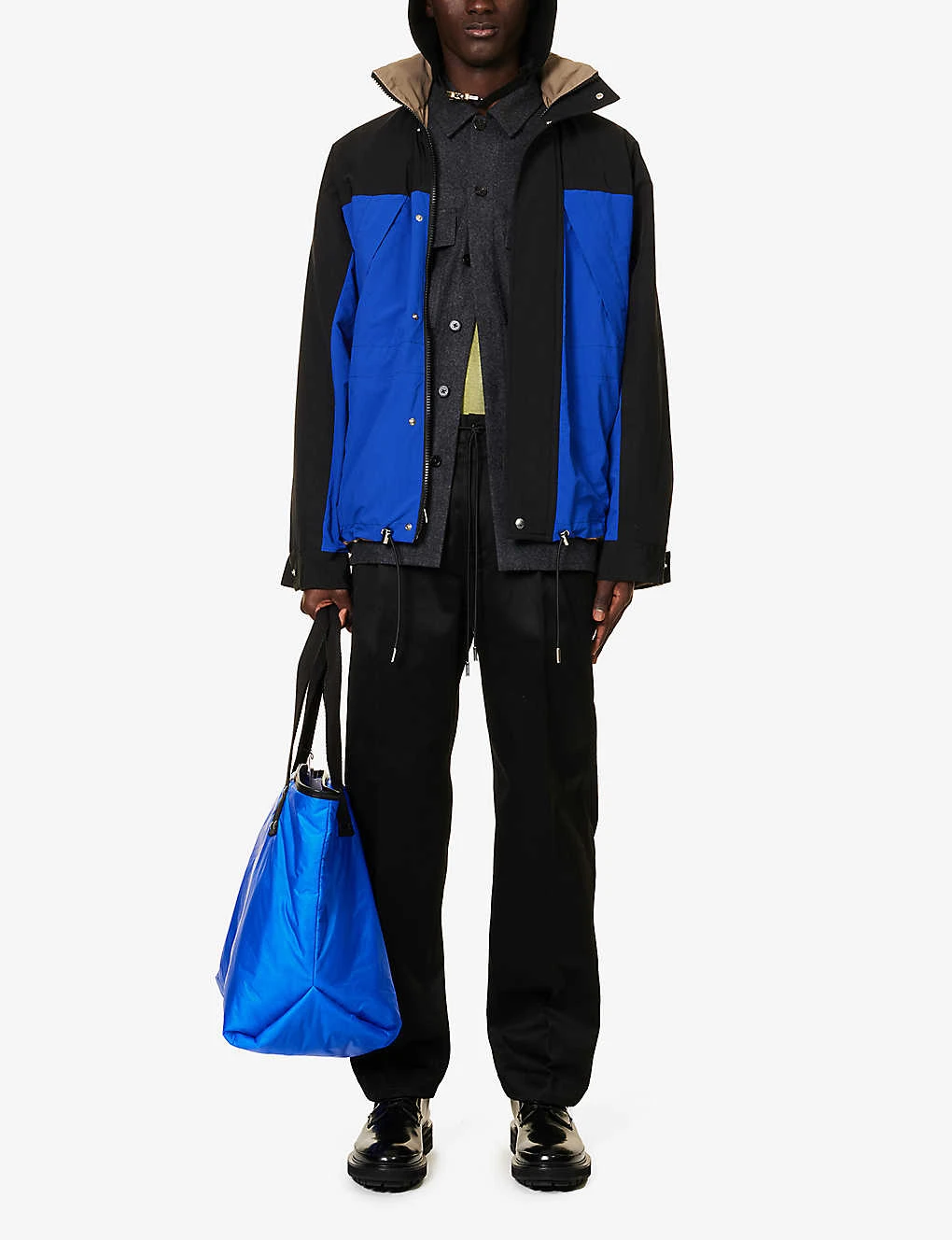 Sacai Drawstring-waistband Wide-leg Cotton Trousers 2 Sacai Drawstring-waistband Wide-leg Cotton Trousers - Image 2