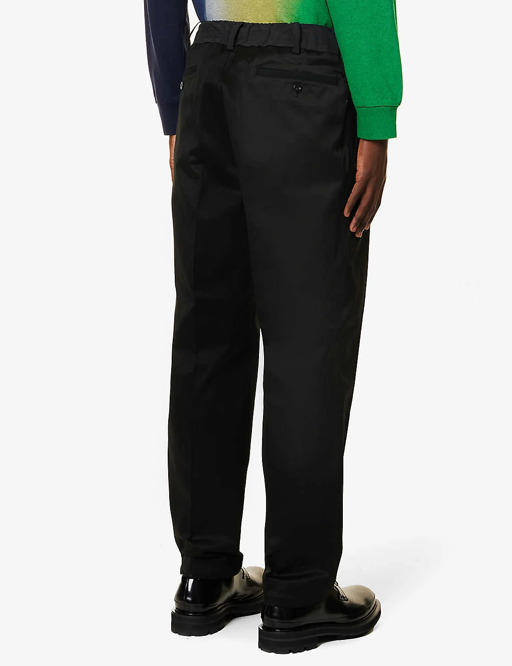 Sacai Drawstring-waistband Wide-leg Cotton Trousers 4 Sacai Drawstring-waistband Wide-leg Cotton Trousers - Image 4