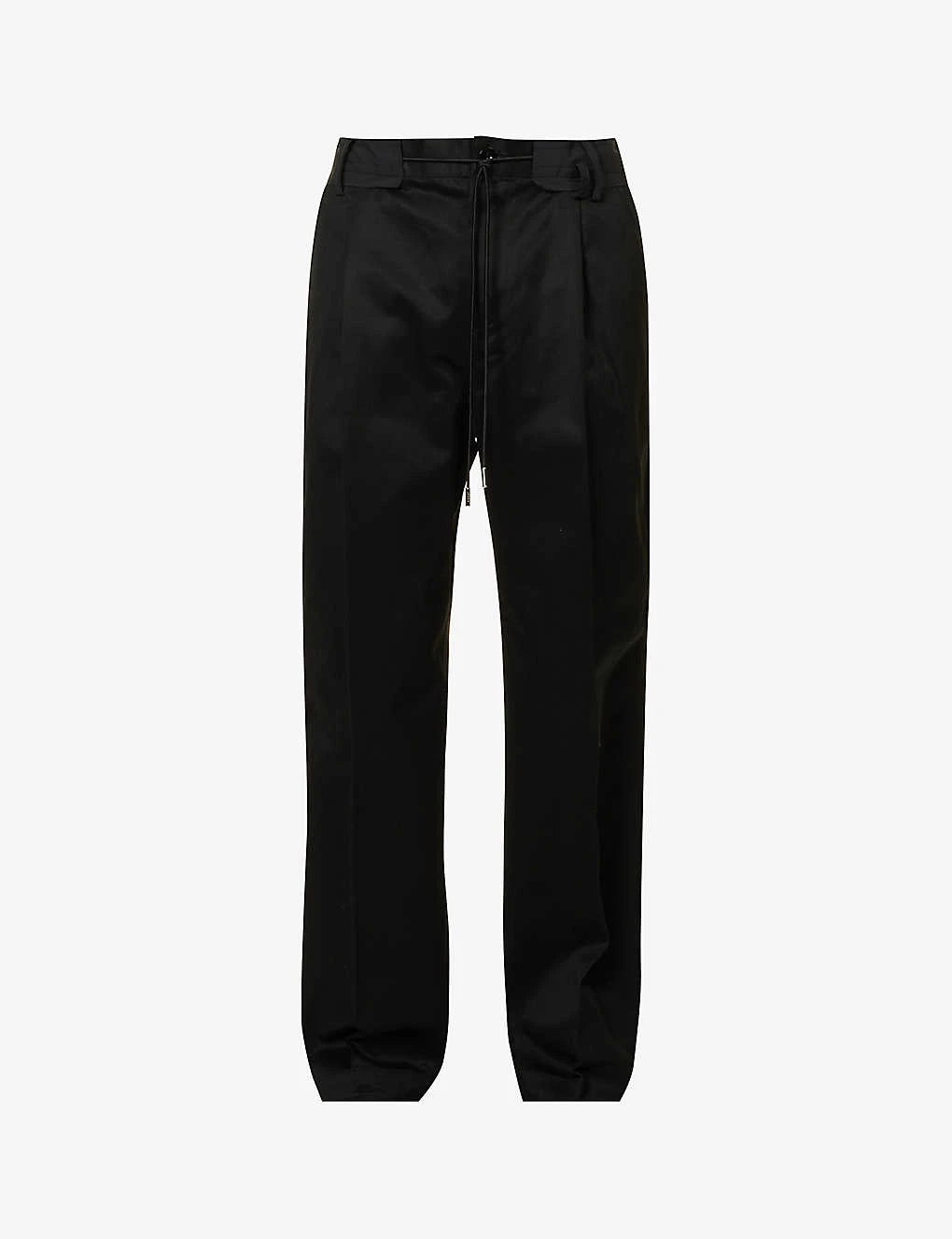 Sacai Drawstring-waistband Wide-leg Cotton Trousers 1 Sacai Drawstring-waistband Wide-leg Cotton Trousers