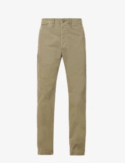 Officer's Straight-leg Mid-rise Cotton Trousers
