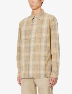 Farrell Check-print Cotton-poplin Shirt -Outlet Daily Tops Store R04182259 YELLOWMULTI ALT02