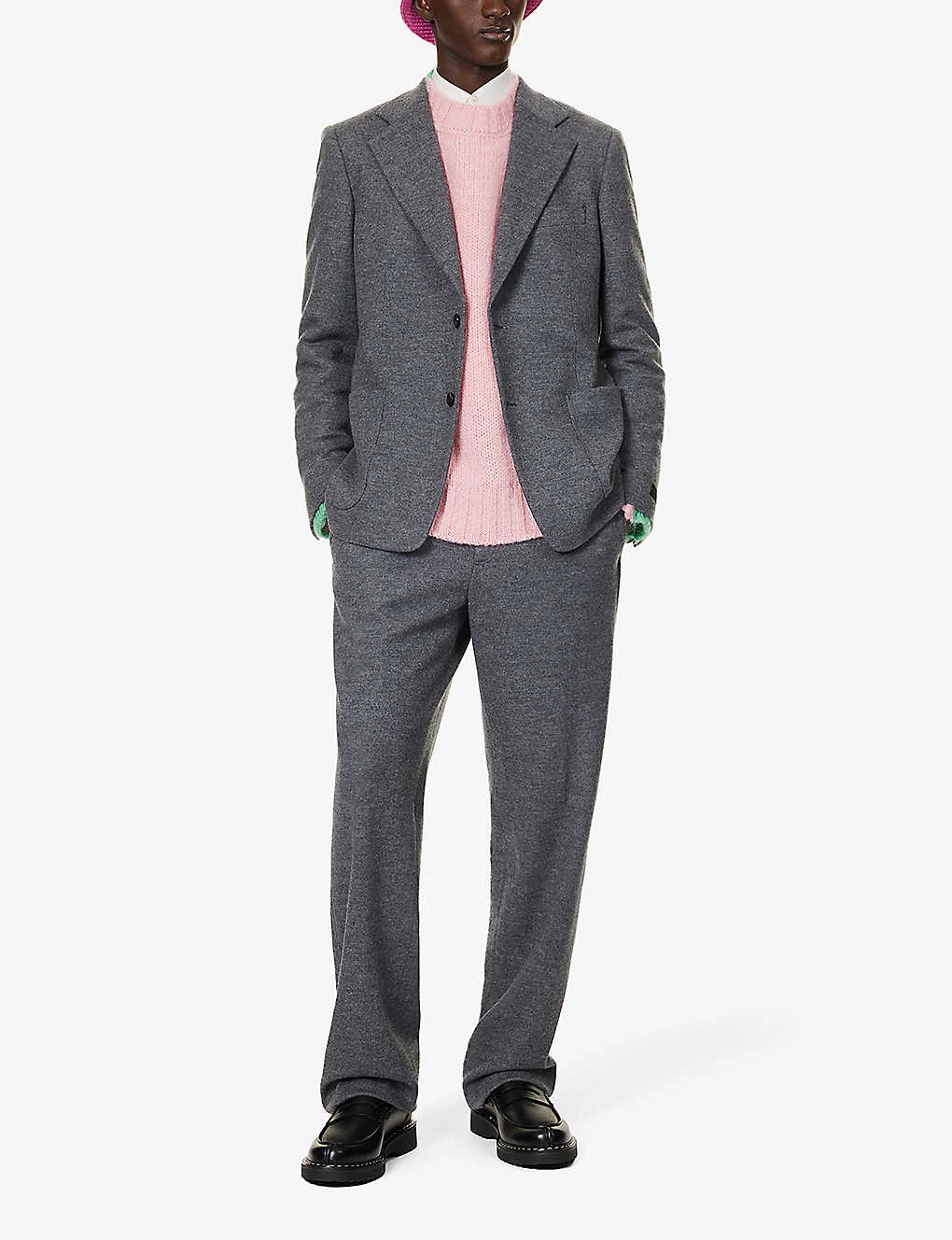 Lanvin Elasticated-waistband Belt-loop Tapered-leg Regular-fit Wool Trousers 2 Lanvin Elasticated-waistband Belt-loop Tapered-leg Regular-fit Wool Trousers - Image 2