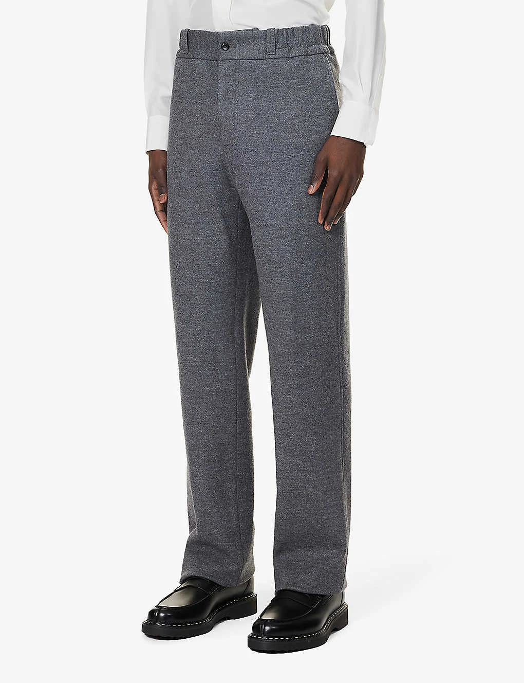 Lanvin Elasticated-waistband Belt-loop Tapered-leg Regular-fit Wool Trousers 3 Lanvin Elasticated-waistband Belt-loop Tapered-leg Regular-fit Wool Trousers - Image 3