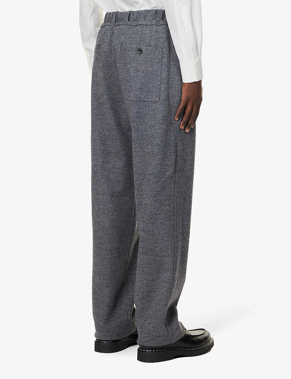 Lanvin Elasticated-waistband Belt-loop Tapered-leg Regular-fit Wool Trousers 4 Lanvin Elasticated-waistband Belt-loop Tapered-leg Regular-fit Wool Trousers - Image 4