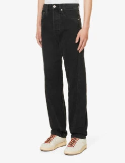 Lanvin Twisted Brand-patch Slim-fit Jeans 7 Lanvin Twisted Brand-patch Slim-fit Jeans -Outlet Daily Tops Store R04182743 BLACK ALT02
