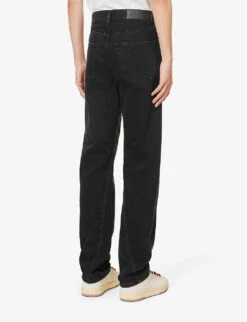 Lanvin Twisted Brand-patch Slim-fit Jeans 8 Lanvin Twisted Brand-patch Slim-fit Jeans -Outlet Daily Tops Store R04182743 BLACK ALT03