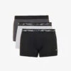 Nike Pack Of Three Logo-waistband Stretch Recycled-polyester Trunks