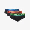 Nike Pack Of Three Logo-waistband Stretch Recycled-polyester Briefs