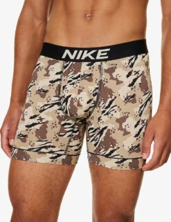 Nike Camo-print Branded-waistband Stretch-woven Boxer Briefs -Outlet Daily Tops Store R04183384 TIGERCAMOPRINT ALT03