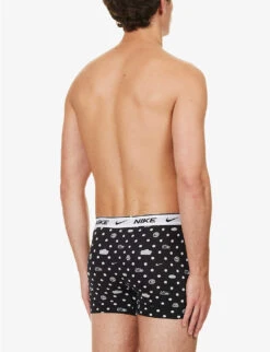 Nike Pack Of Three Logo-waistband Stretch-cotton Trunks -Outlet Daily Tops Store R04183388 DOTPRINTWHITEBLACK ALT02