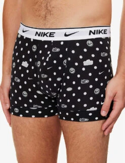 Nike Pack Of Three Logo-waistband Stretch-cotton Trunks -Outlet Daily Tops Store R04183388 DOTPRINTWHITEBLACK ALT03