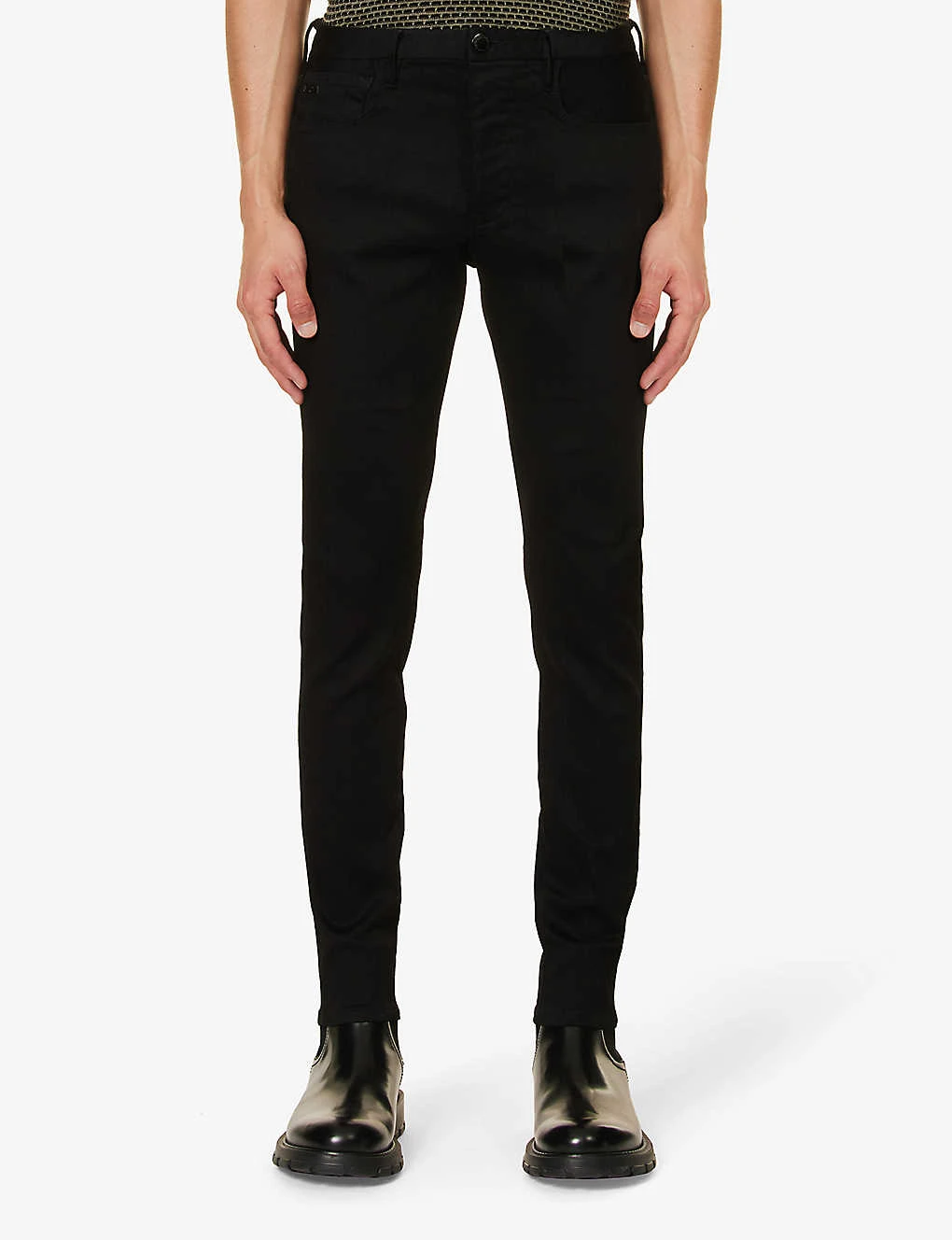 Emporio Armani Brand-patch Low-rise Slim-fit Stretch-cotton-blend Denim Jeans 3 Emporio Armani Brand-patch Low-rise Slim-fit Stretch-cotton-blend Denim Jeans - Image 3