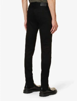 Emporio Armani Brand-patch Low-rise Slim-fit Stretch-cotton-blend Denim Jeans 9 Emporio Armani Brand-patch Low-rise Slim-fit Stretch-cotton-blend Denim Jeans -Outlet Daily Tops Store R04184739 DENIMNERO ALT03