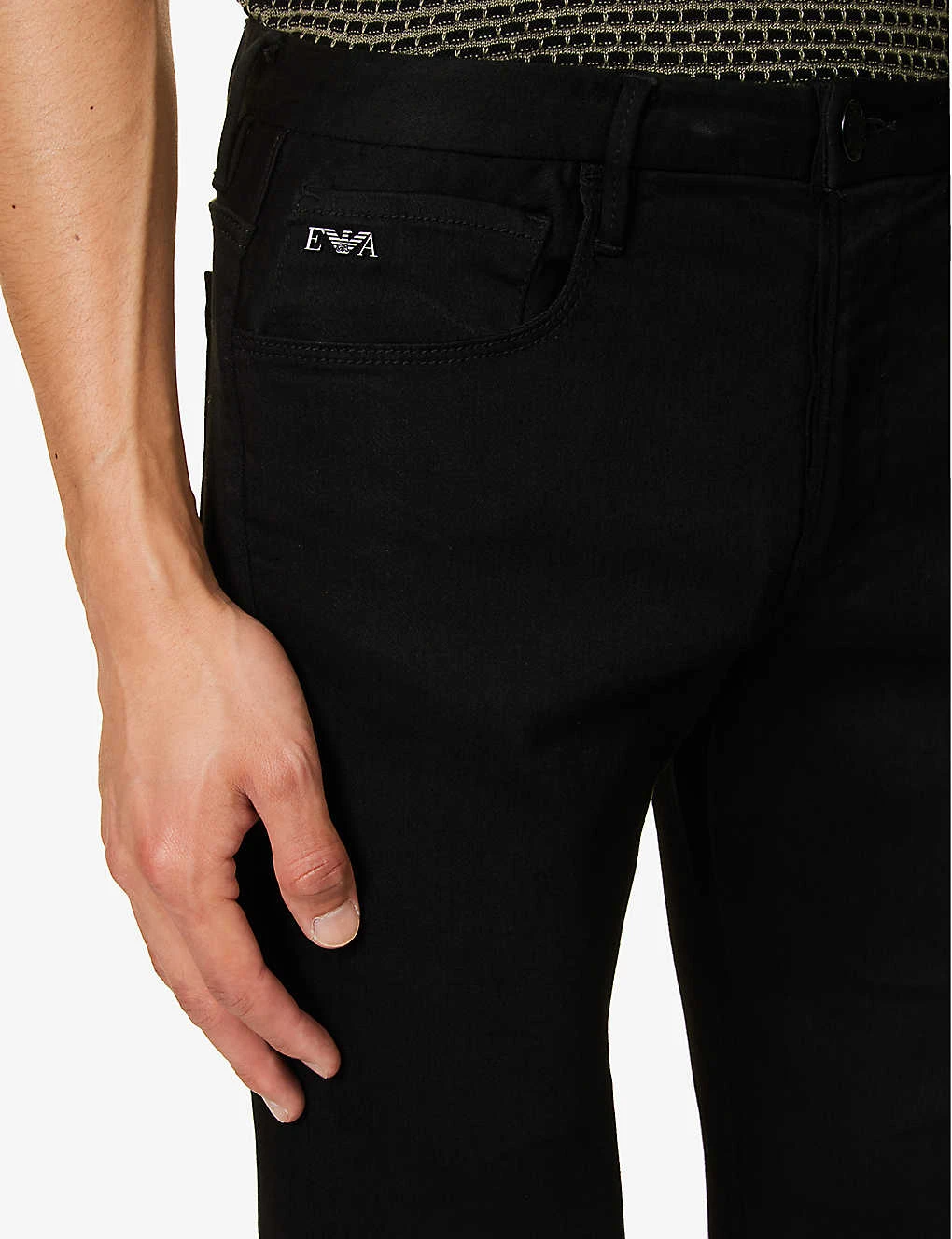 Emporio Armani Brand-patch Low-rise Slim-fit Stretch-cotton-blend Denim Jeans 5 Emporio Armani Brand-patch Low-rise Slim-fit Stretch-cotton-blend Denim Jeans - Image 5