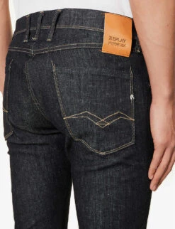 Replay Anbass Tapered-leg Regular-fit Stretch-denim Jeans -Outlet Daily Tops Store R04186398 DARKBLUE ALT04